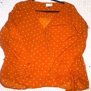 Long sleeve orange top size XL